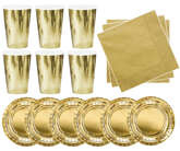 Zestaw: Kubeczki Talerzyki serwetki Złote