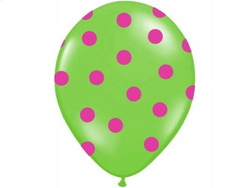 Balony z nadrukiem Apple Green "Kropki róż",5 szt.