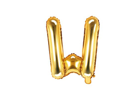Balon foliowy Litera "W", 35cm, złoty