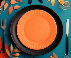 Talerzyki Papierowe POMARAŃCZOWE 18cm 6szt.