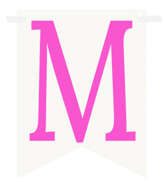 Flagietka, Litera M, Różowa, 1 szt.