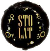 Balon Foliowy STO LAT Czarny Złoty Urodziny 45cm