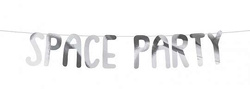 Baner Kosmos - Space Party, srebrny, 13x96cm