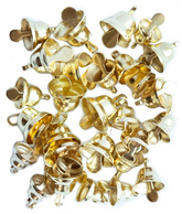 Dzwoneczki Dekoracyjne Ozdobne Metalowe Złote 30sz