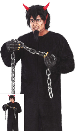 Kostium Strój Czarny DIABEŁ Krampus Demon, M