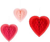 Dekoracja Papierowa Honeycomb SERCA Walentynki 3sz
