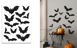 Naklejki na Ścianę  BROKATOWE Czarne NIETOPERZE