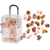 Ozdoby Polimerowe 3D KAPIBARA w Walizce, 20 szt.