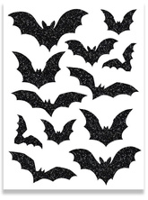 Naklejki na Ścianę  BROKATOWE Czarne NIETOPERZE