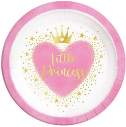 Talerzyki Papierowe MAŁA KSIĘŻNICZKA Serce 23cm 8s