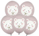 Balony 30 cm, Miś polarny, Pastel Warm Grey, 5szt.
