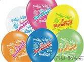 Balony z nadrukiem "HAPPY BIRTHDAY" mix - 5 szt.