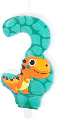 Świeczka na Tort Cyfra 3 TRZY Dino DINOZAUR