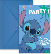 Zaproszenia Kopertami STITCH & ANGEL Urodziny 6szt