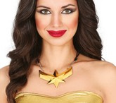Złoty Naszyjnik GWIAZDA Przebranie Superbohaterka