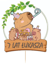 Topper Kapibara DUŻY Urodziny IMIĘ 1szt.