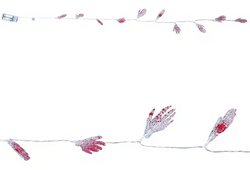 Girlanda z Diodami LED Świecąca KRWAWE RĘCE 115cm