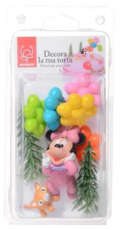 Dekoracja na tort Baby Minnie, 4 el.