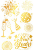 Tatuaże Zmywalne HAPPY NEW YEAR Nowy Rok Złote