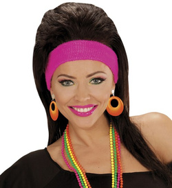 KOLCZYKI Klipsy Koła Neon POMARAŃCZOWE Disco