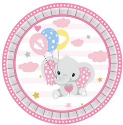 Zestaw do Dekoracji Baby Shower Różowy Słonik