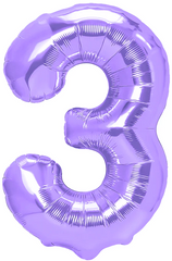 Balon foliowy cyfra 3 fioletowy 100cm