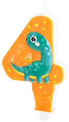 Świeczka na Tort Cyfra 4 CZTERY Dino DINOZAUR