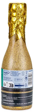 Tuba Armatka z konfetti SZAMPAN złote 20,5cm