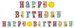 Baner napis Happy Birthday, 213cm, 1 szt.