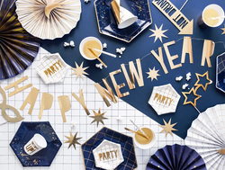 Rozety Papierowe Dekoracyjne Granatowe Mix 4szt.