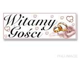 Plakat weselny Witamy Gości, 24x68 cm, 1 szt.