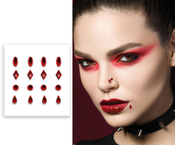 Naklejki Biżuteria CZERWONE Udawane Kolczyki