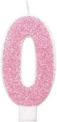 Świeczka Urodzinowa, Różowa, Cyfra 0