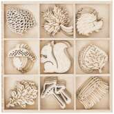 Kształty z Drewna Dekoracje LAS Jesień 45szt.