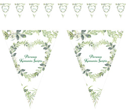 Baner Girlanda Flagietki Komunijny SERCE Liście