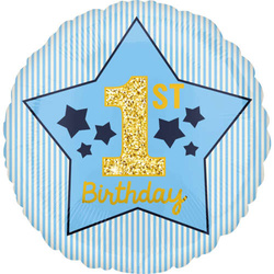 Balon Foliowy Roczek 1 Urodziny Niebieski 45cm