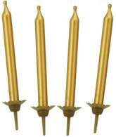 Świeczki Urodzinowe z Podstawkami ZŁOTE 5cm 10szt.