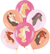 Balony KONIKI Konie Mix Urodziny 30cm 6szt.