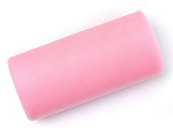 Tiul dekoracyjny 15cm x 25m, 1 szt, róż