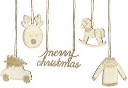 Zawieszki dekoracyjne Święta, mix 1 op. / 10 szt.