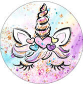 Opłatek tortowy 29 cm, Jednorożec 1 szt.