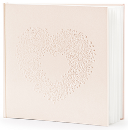 Pamiątkowa KSIĘGA GOŚCI Różowa Serce, 22 kartki