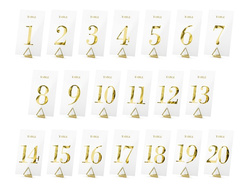 Transparentne numery na stół, złoty, 7x12cm 1op.