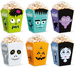 Pudełka Kubełek na Popcorn Halloween Monster 6szt.