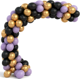 Girlanda Balonowa, Czarna Złota Fioletowa 60szt.