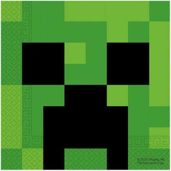 Serwetki MINECRAFT Pixele Urodziny 33x33cm 20szt.