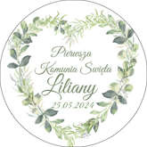 Opłatek tortowy 29 cm Komunia Imię Data Boho 1szt.