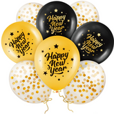 Balony Sylwestrowe HAPPY NEW YEAR Nowy Rok 8szt.