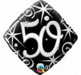Balon foliowy 18" QL SQR "50, czarno-biały"