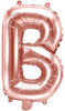 Balon foliowy Litera "B", 35cm, różowe złoto